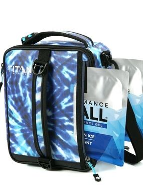 Titan by Arctic Zone Fridge Cold Upright Lunch Pack, Kaleidoscope Blue Tie Dye
